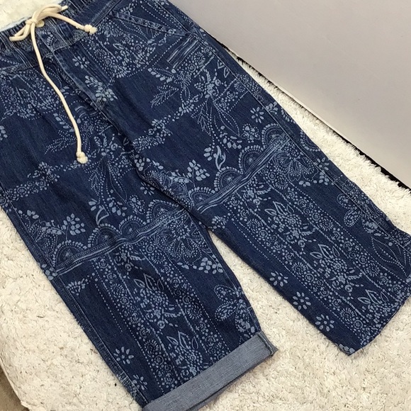 Free People blue floral pattern joggers S - Picture 2 of 11